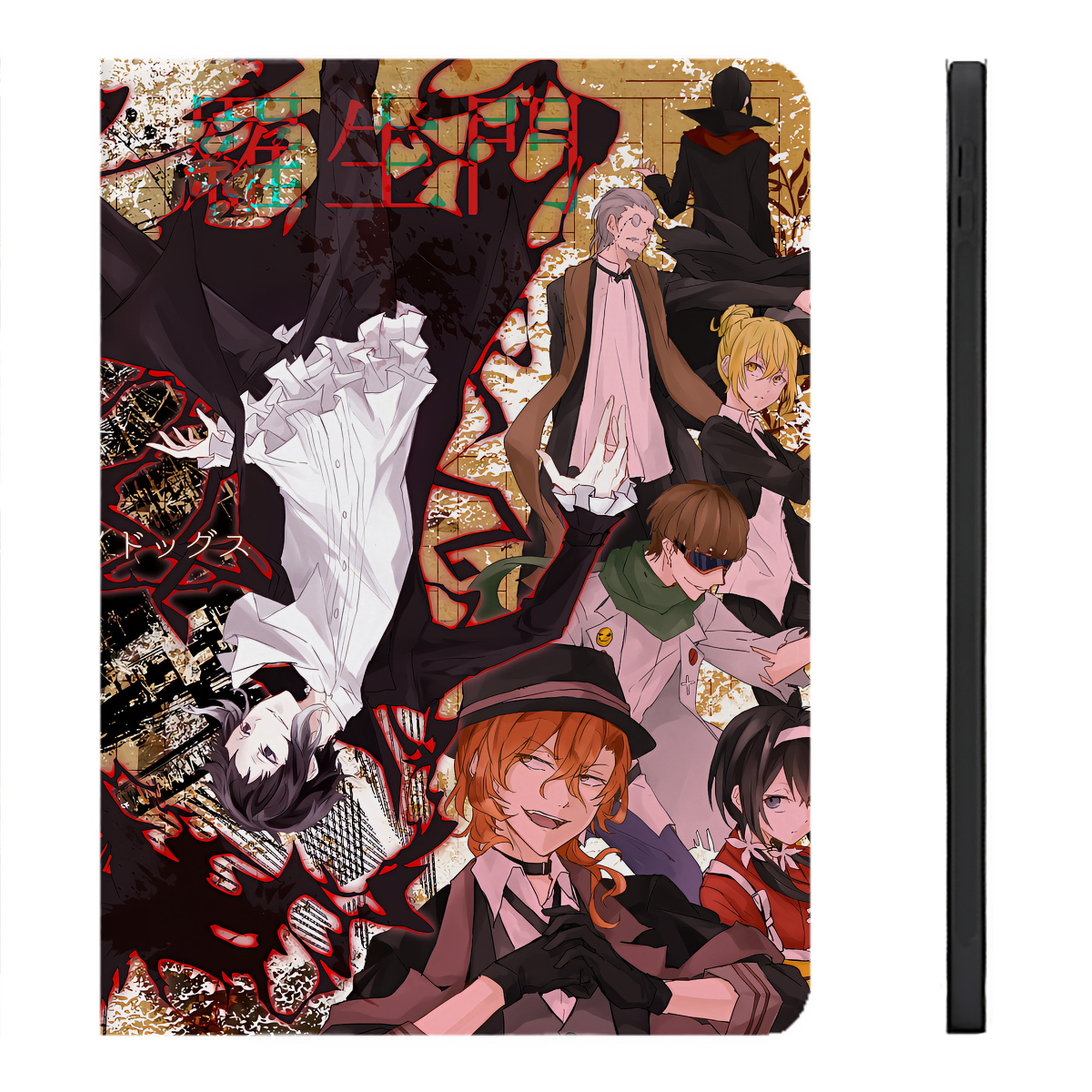 （画像用） 文豪ストレイドッグス Bungo Stray Dogs IPadケース ペンホルダー付き ブックスタイルデザイン